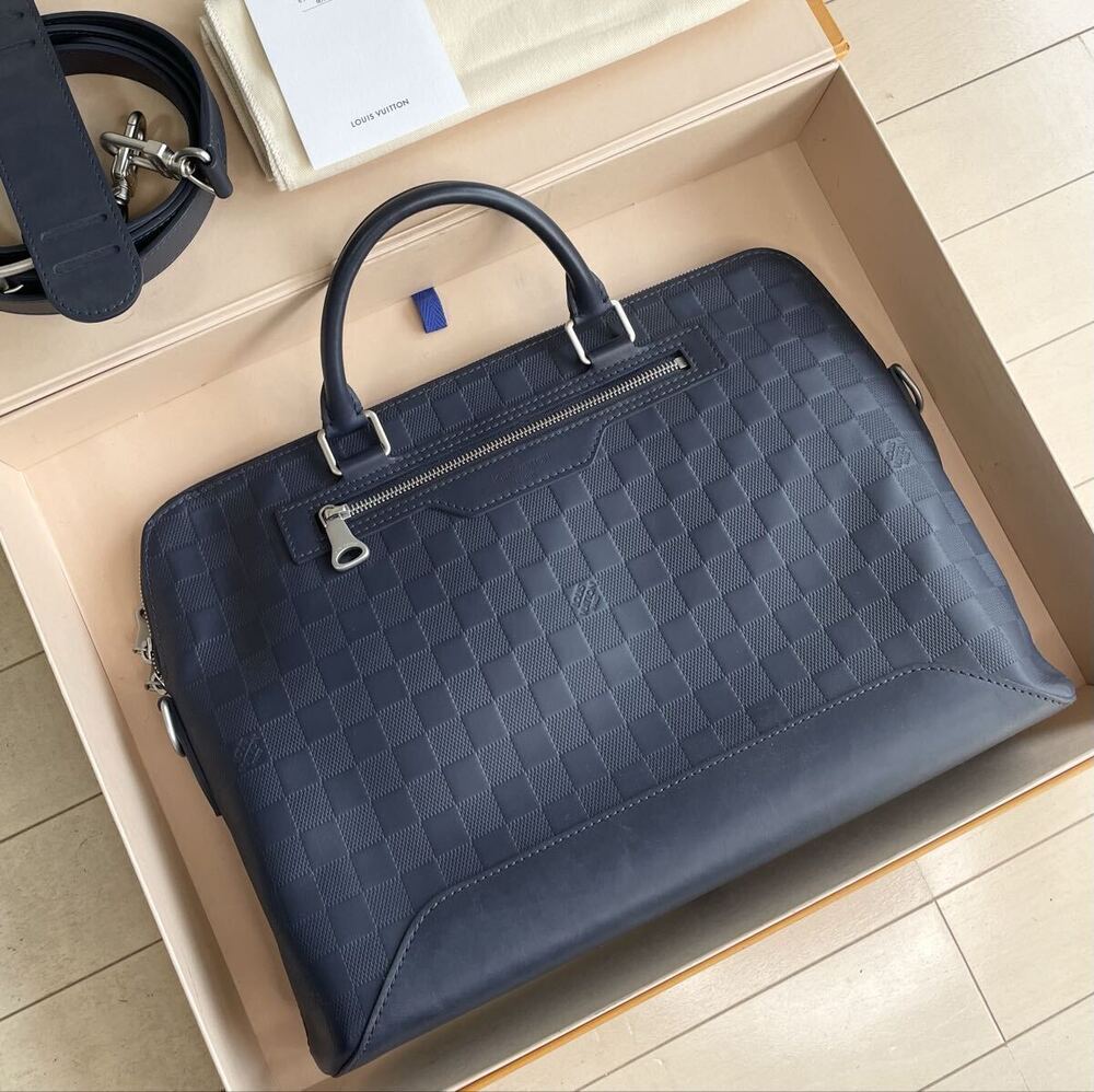 Louis Vuitton Avenue Infini Briefcase Dark Navy Blue